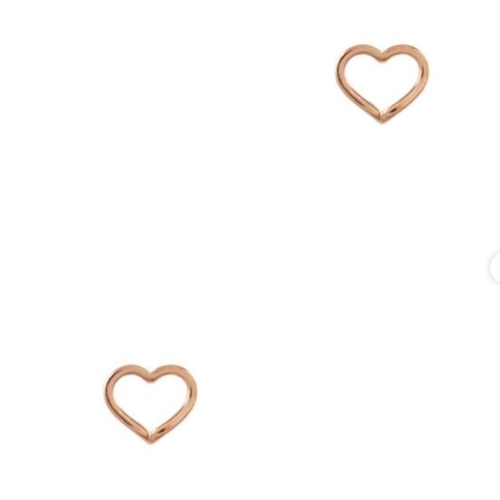 Rose Gold Stud Heart Earrings